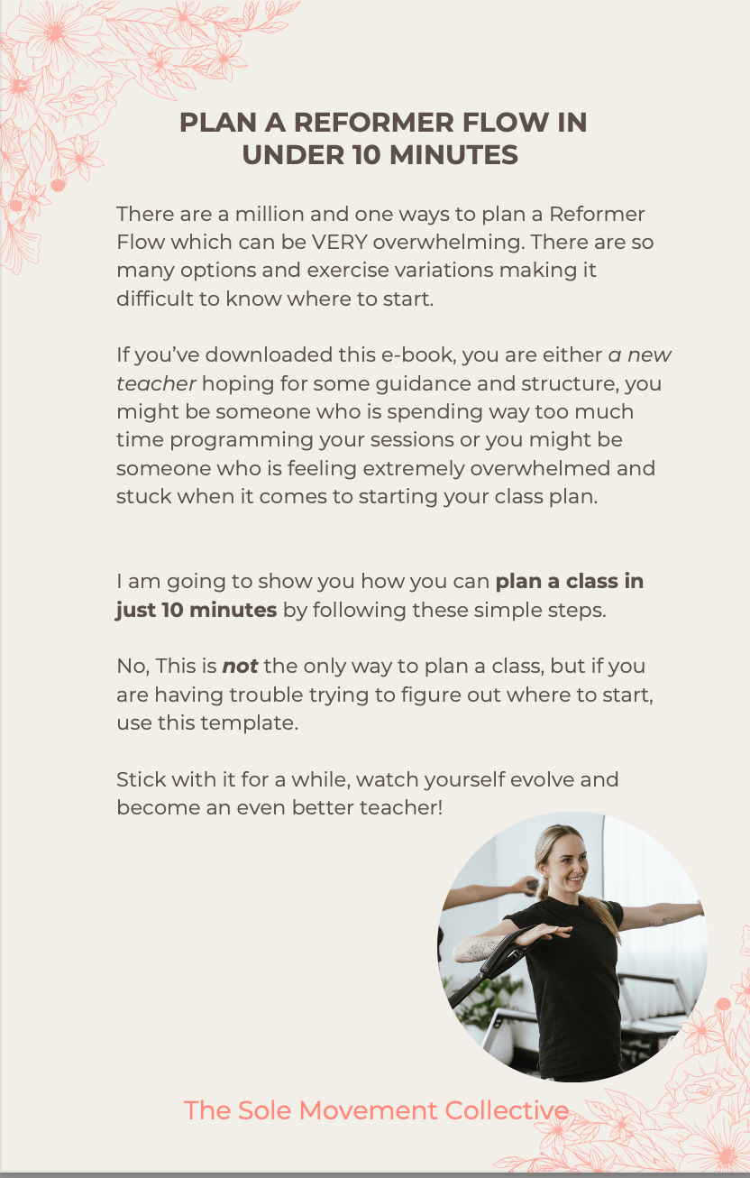 Plan a Reformer Flow In Under 10 Minutes E-book.