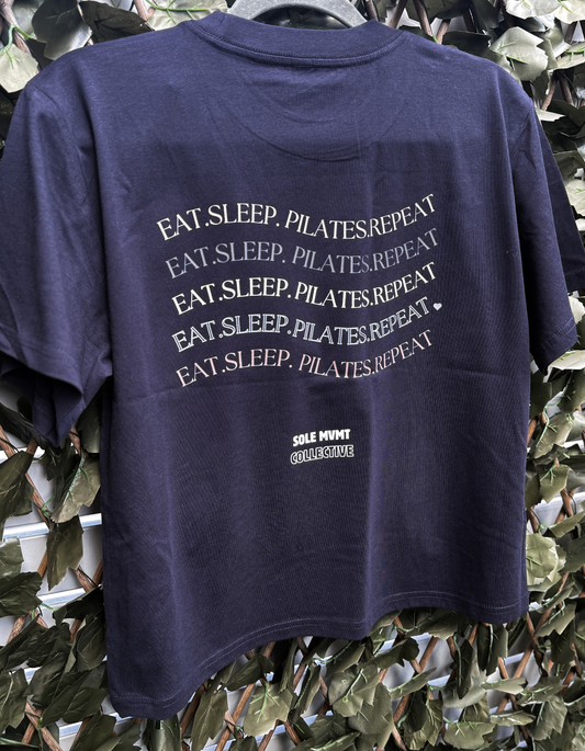 Eat. Sleep. Pilates. Repeat (Back Logo) Tee.