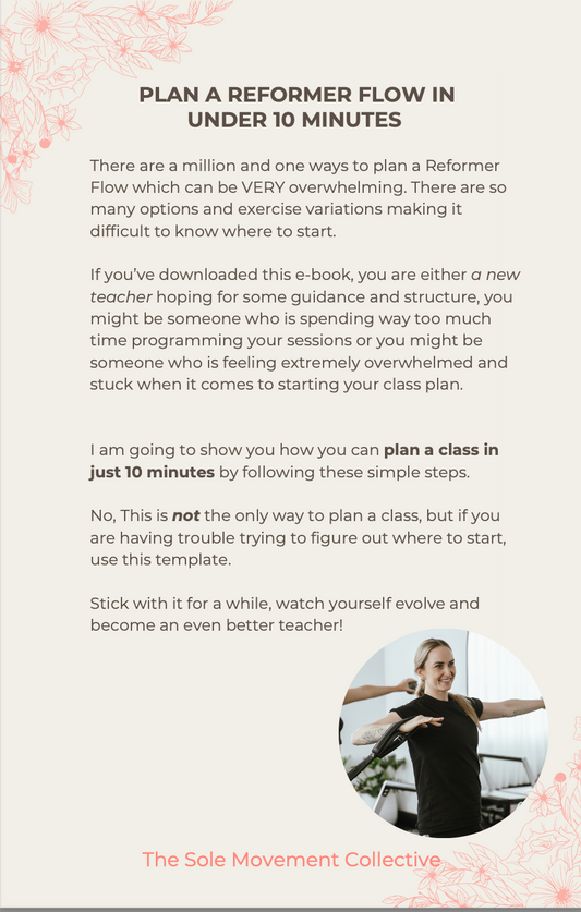 Plan a Reformer Flow In Under 10 Minutes E-book.