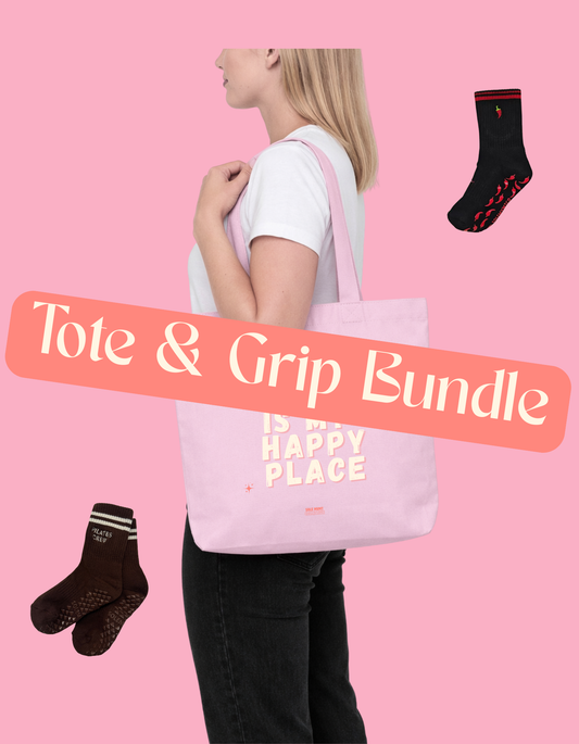 Essentials Bundle: My Happy Place Tote + Grip Socks